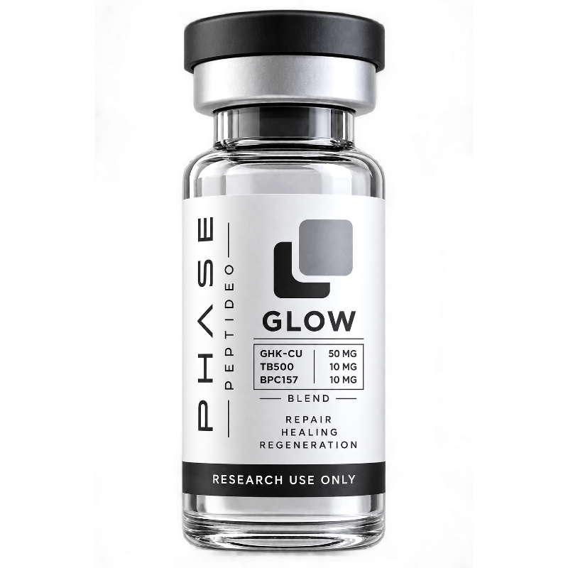 (GLOW) GHK-CU 50mg+TB500 10mg+BPC157 10mg Blend research peptide